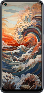 Силіконовий чехол Арт хвилі для Xiaomi Redmi Note 9T - 6324u-2261 изображение 