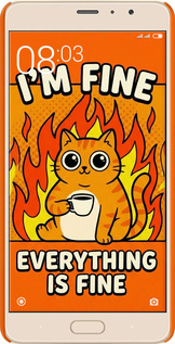 3D пластиковий матовий чехол Funny Cat для Xiaomi Redmi Pro - 6786m-342 изображение 