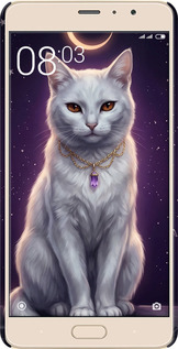 3D пластиковый матовый чехол Mystic White Cat Gothic Dark Purple Gold для Xiaomi Redmi Pro - 6805m-342 изображение 