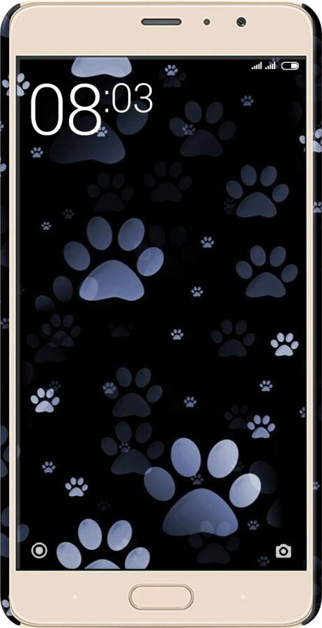 3D пластиковый матовый чехол С синими отпечатками лап для Xiaomi Redmi Pro - 6441m-342 изображение 
