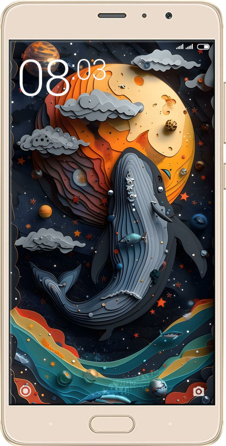 Силіконовий чехол Кит у космосі для Xiaomi Redmi Pro - 6328u-342 изображение 