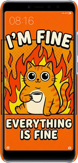 3D пластиковий матовий чехол Funny Cat для Xiaomi Redmi S2 - 6786m-1494 изображение 