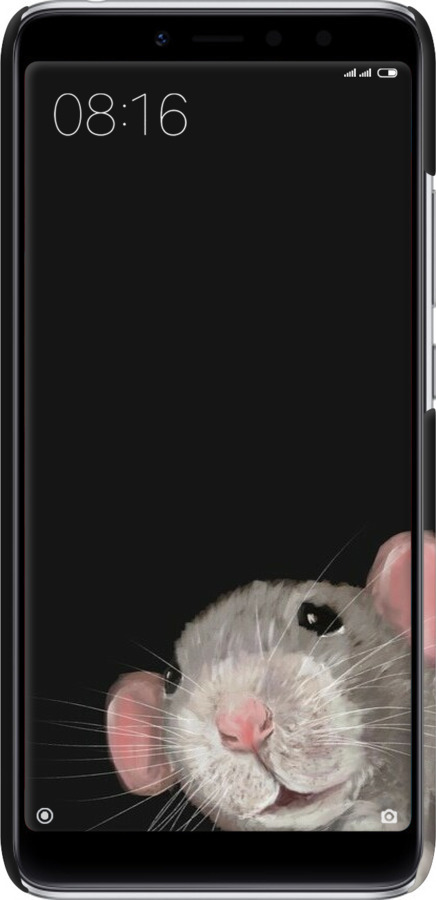 3D пластиковый матовый чехол The Peeking Rat для Xiaomi Redmi S2 - 6442m-1494 изображение 