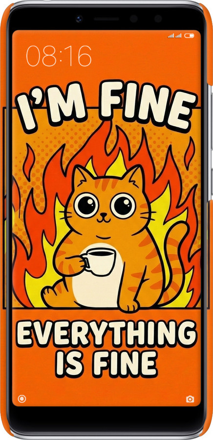 3D пластиковий матовий чехол Funny Cat для Xiaomi Redmi S2 - 6786m-1494 изображение 