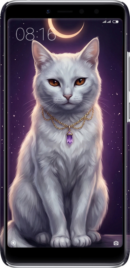 3D пластиковый матовый чехол Mystic White Cat Gothic Dark Purple Gold для Xiaomi Redmi S2 - 6805m-1494 изображение 
