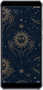 2D пластиковый чехол Celestial Harmony: Sun & Moon Gold Mystic Pattern для Xiaomi Redmi S2 - 6778t-1494 изображение 