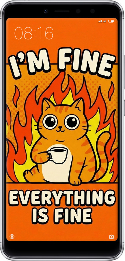 2D пластиковий чехол Funny Cat для Xiaomi Redmi S2 - 6786t-1494 изображение 