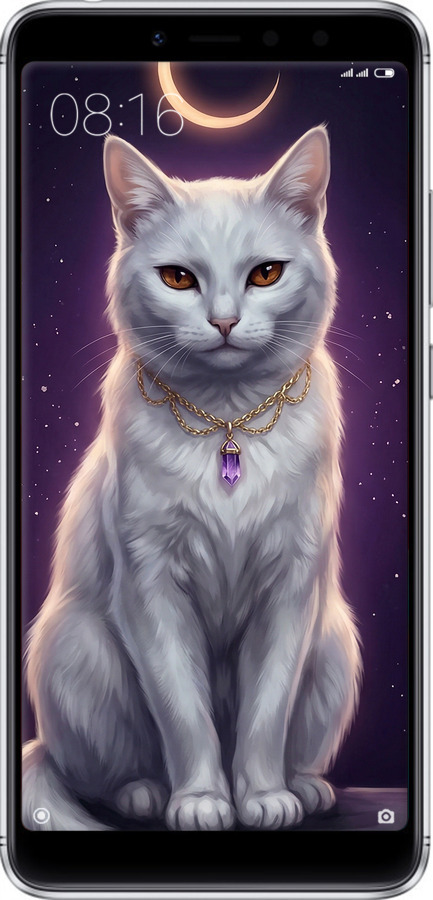 2D пластиковий чехол Mystic White Cat Gothic Dark Purple Gold для Xiaomi Redmi S2 - 6805t-1494 изображение 
