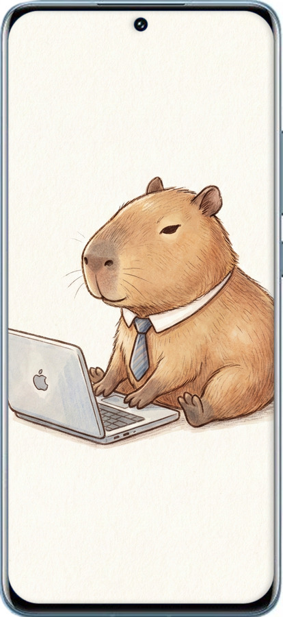 Силиконовый чехол Funny Capybara CEO Working для Xiaomi 12 - 6777u-2555 изображение 