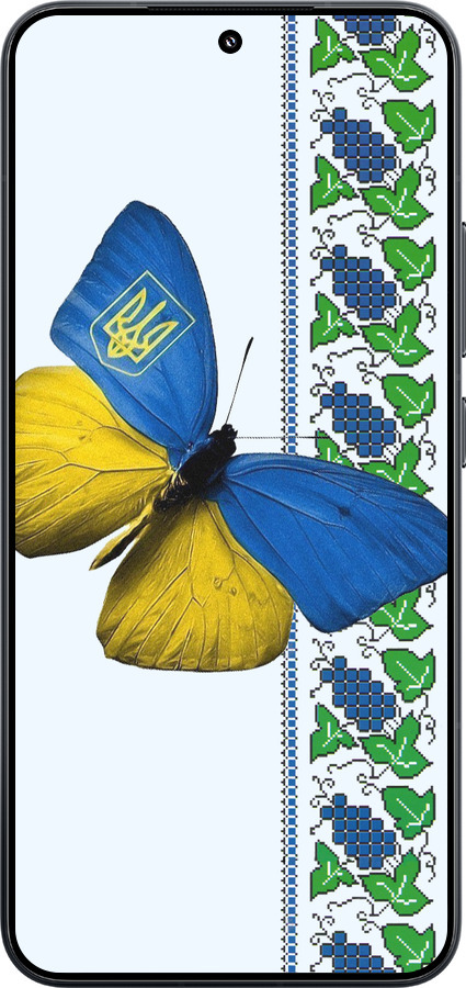 TPU чехол Желто-голубая бабочка для Xiaomi Xiaomi 15 - 1054b-3880 изображение 