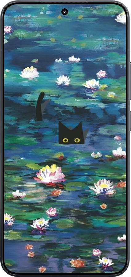 TPU чехол із зображенням водяних лілій та кішок для Xiaomi Xiaomi 15 - 6257b-3880 изображение 