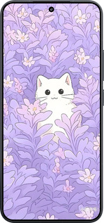 Силіконовий чехол Котик в цветах для Xiaomi Xiaomi 15 - 6390u-3880 изображение 
