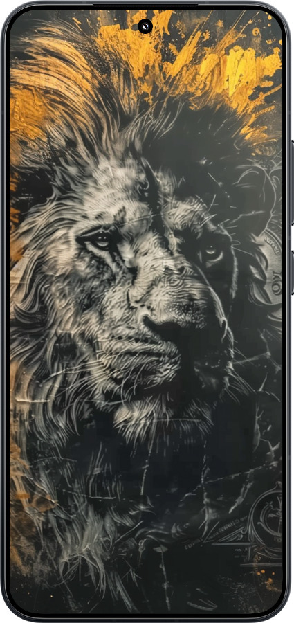 Силиконовый чехол Лев в золотых красках для Xiaomi Xiaomi 15 - 6155u-3880 изображение 