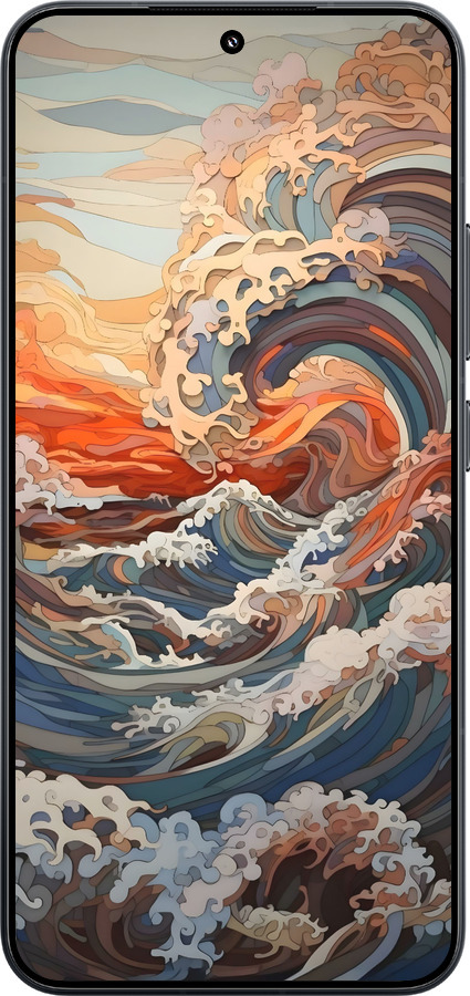 Силиконовый чехол Арт волны для Xiaomi Xiaomi 15 - 6324u-3880 изображение 