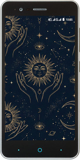 Силиконовый чехол Celestial Harmony: Sun & Moon Gold Mystic Pattern для ZTE A510 - 6778u-432 изображение 