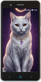 Силіконовий чехол Mystic White Cat Gothic Dark Purple Gold для ZTE A510 - 6805u-432 изображение 