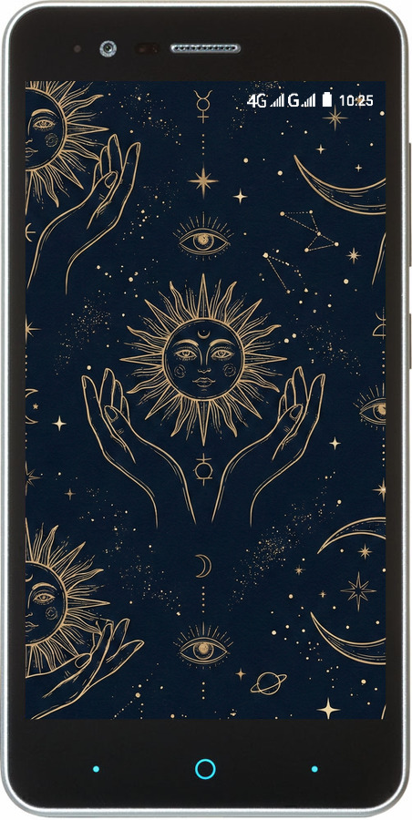 Силиконовый чехол Celestial Harmony: Sun & Moon Gold Mystic Pattern для ZTE A510 - 6778u-432 изображение 