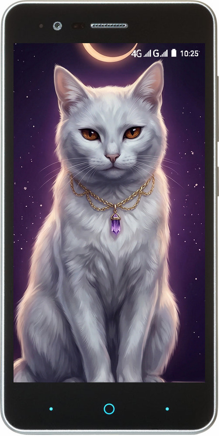 Силіконовий чехол Mystic White Cat Gothic Dark Purple Gold для ZTE A510 - 6805u-432 изображение 