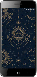 Силиконовый чехол Celestial Harmony: Sun & Moon Gold Mystic Pattern для ZTE A610 - 6778u-433 изображение 