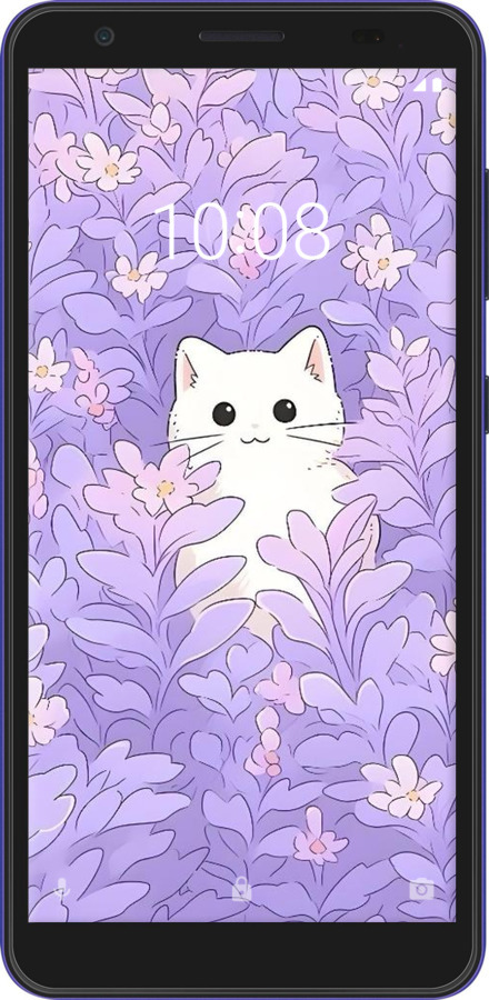 Силиконовый чехол Котик в цветах для ZTE Blade A3 2020 - 6390u-2112 изображение 