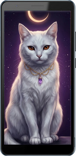 Силиконовый чехол Mystic White Cat Gothic Dark Purple Gold для ZTE Blade A31 Plus - 6805u-2637 изображение 