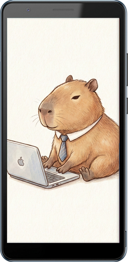 Силиконовый чехол Funny Capybara CEO Working для ZTE Blade A31 Plus - 6777u-2637 изображение 
