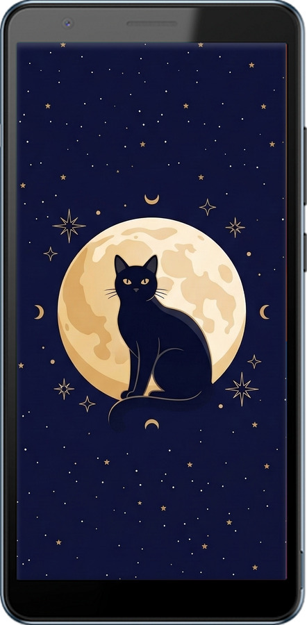 Силиконовый чехол Cute Cat Celestial/Witchy для ZTE Blade A31 Plus - 6787u-2637 изображение 