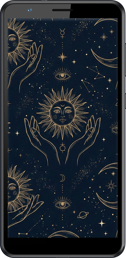 TPU чехол Celestial Harmony: Sun & Moon Gold Mystic Pattern для ZTE Blade A31 - 6778b-2522 изображение 