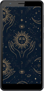 Силиконовый чехол Celestial Harmony: Sun & Moon Gold Mystic Pattern для ZTE Blade A31 - 6778u-2522 изображение 