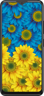 Силиконовый чехол Жёлто-голубые цветы для ZTE Blade A34 - 1048u-3989 изображение 