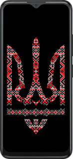 Силиконовый чехол Герб - вышиванка на черном фоне для ZTE Blade A34 - 1196u-3989 изображение 