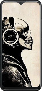 Силиконовый чехол Скелет-меломан v2 для ZTE Blade A34 - 1200u-3989 изображение 