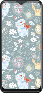 Силиконовый чехол Котята v3 для ZTE Blade A34 - 1223u-3989 изображение 