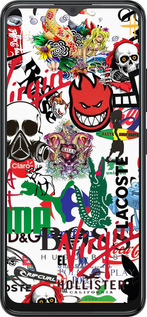 Силиконовый чехол Many different logos для ZTE Blade A34 - 4022u-3989 изображение 