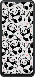 Силіконовий чехол Панди для ZTE Blade A34 - 4318u-3989 изображение 