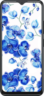 Силиконовый чехол Голубые орхидеи для ZTE Blade A34 - 4406u-3989 изображение 