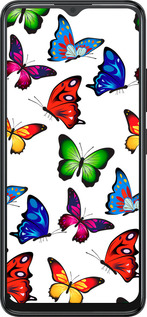 Силіконовий чехол Барвисті метелики для ZTE Blade A34 - 4761u-3989 изображение 