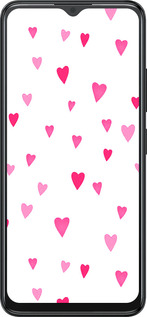 Силиконовый чехол Сердечки 2 для ZTE Blade A34 - 4763u-3989 изображение 