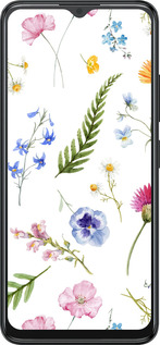 Силиконовый чехол Цветочный фон v2 для ZTE Blade A34 - 5472u-3989 изображение 