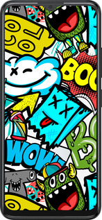 Силиконовый чехол Стикеры v4 для ZTE Blade A34 - 5508u-3989 изображение 