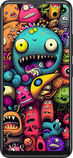 Силіконовий чехол Смішні монстри для ZTE Blade A34 - 5549u-3989 изображение 