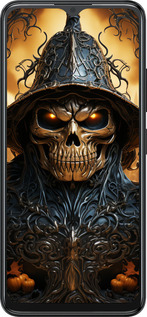 Силиконовый чехол Череп 2 для ZTE Blade A34 - 5652u-3989 изображение 