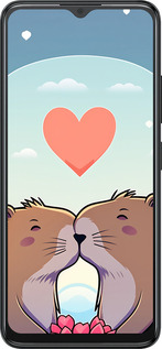 Силиконовый чехол Капибара любовь для ZTE Blade A34 - 6027u-3989 изображение 