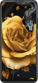 Силіконовий чехол Black snake and golden rose для ZTE Blade A34 - 6068u-3989 изображение 