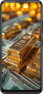 Силиконовый чехол Слитки и доллары для ZTE Blade A34 - 6105u-3989 изображение 