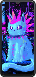 Силиконовый чехол Кот панк для ZTE Blade A34 - 6311u-3989 изображение 