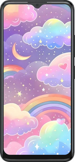 Силиконовый чехол Облака и радуга для ZTE Blade A34 - 6312u-3989 изображение 