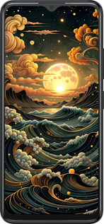 Силиконовый чехол Арт волны для ZTE Blade A34 - 6332u-3989 изображение 