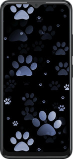 Силиконовый чехол С синими отпечатками лап для ZTE Blade A34 - 6441u-3989 изображение 