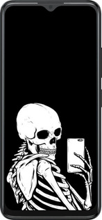 Силіконовий чехол Скелет робить Selfie для ZTE Blade A34 - 6535u-3989 изображение 